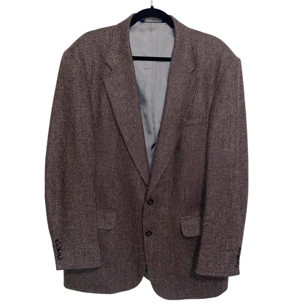 Vintage Lands End Blazer Mens 42L Wool Jacket Sport Coat Old Money USA Preppy